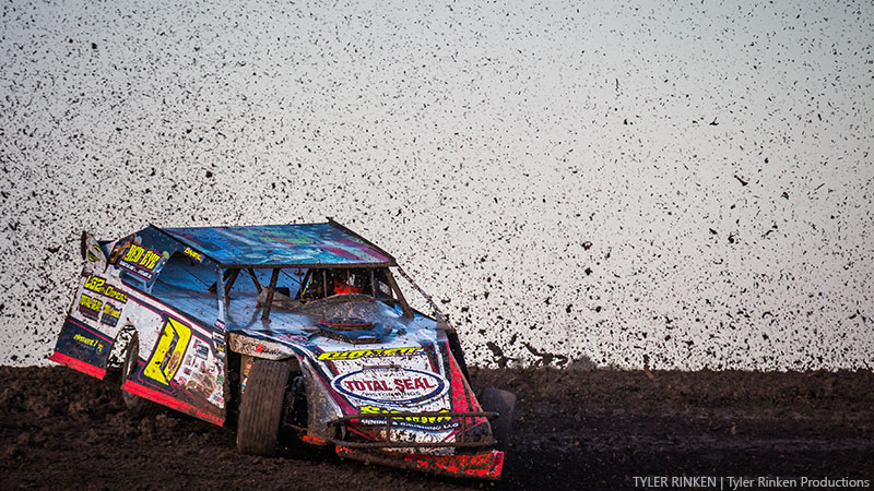 Jake O'Neil slings some Amarillo mud during last year's USMTS Amarillo Ambush at the Route 66 Motor Speedway.